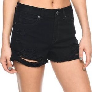 Empyre Adrian High Rise Destructed Black Shorts